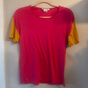 Lacoste pink and yellow t-shirt